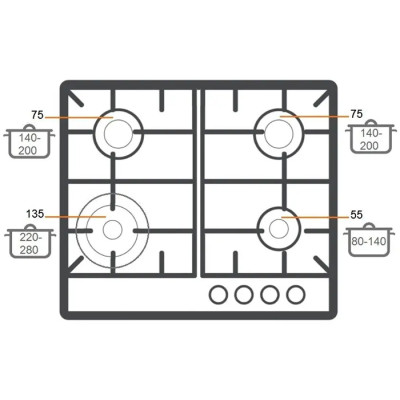 Газова варильна поверхня Fabiano FHG 10-44 VGH-T Black Glass