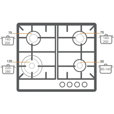 Газова варильна поверхня Fabiano FHG 10-44 GH-T White Glass