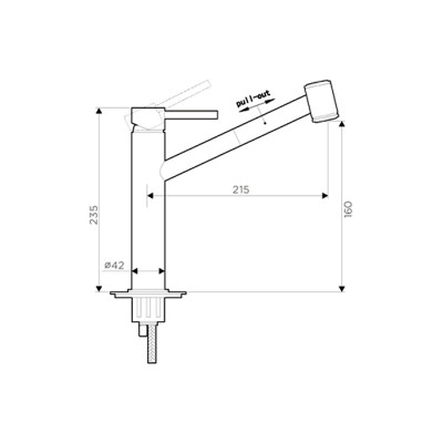 Смеситель кухонный Fabiano FKM 66 Inox