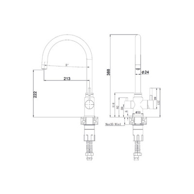 Смеситель кухонный Fabiano SKFC 90 ST Inox