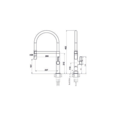 Смеситель кухонный Fabiano FKM 68P SS Nano Graphite