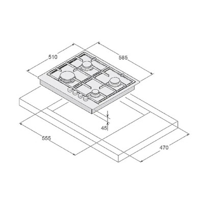 Газова варильна поверхня Fabiano FHG 1244 VGH Black Glass