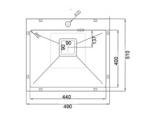 Кухонна мийка Fabiano TOP 49 Nano Graphite (49x51) 1,20 мм