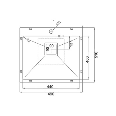 Кухонная мойка Fabiano TOP 49 Nano Graphite (49x51) 1,20 мм