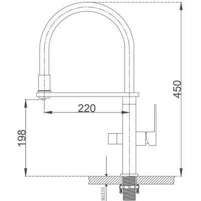 Смеситель кухонный Fabiano FKM 3120 Chrome