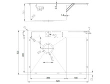Кухонна мийка Fabiano BR 62x50 Left матове полірування