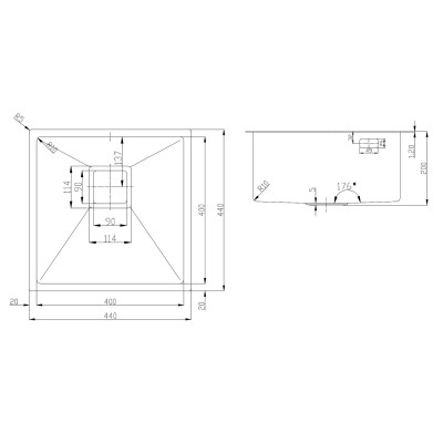 Кухонна мийка Fabiano Quadro 44 Celldecor
