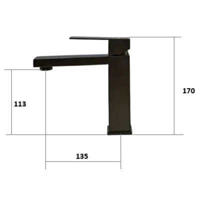 Змішувач для раковини Fabiano Cubo 40102 Graphite