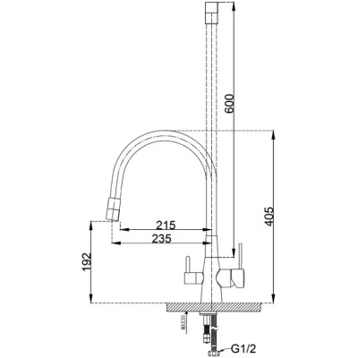 Смеситель кухонный Fabiano FKM 3126 SS Flex Inox