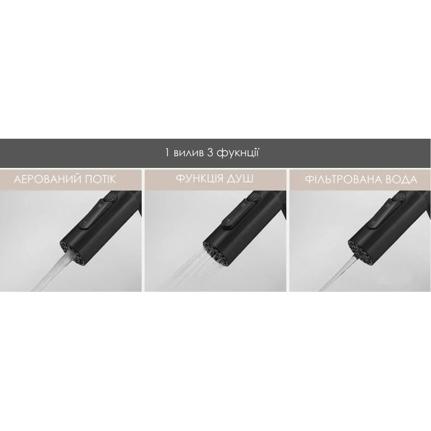 Змішувач кухонний Fabiano FKM 3128 Black Steel