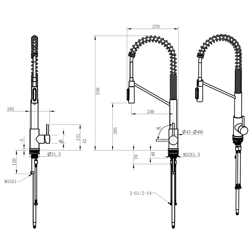 Змішувач кухонний Fabiano FKM 3128 Black Steel