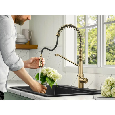 Смеситель кухонный Fabiano FKM 3128 Light Gold