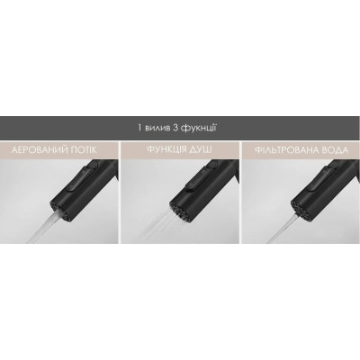 Смеситель кухонный Fabiano FKM 3127 Black Steel
