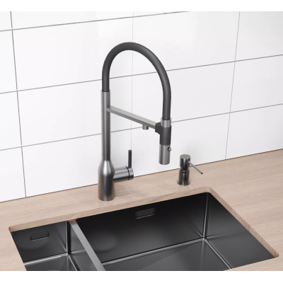 Смеситель кухонный Fabiano FKM 3129 Black Steel