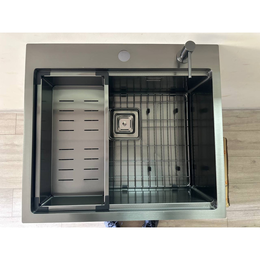 Кухонна мийка Fabiano TOP Center 57 Celldecor Nano Graphite