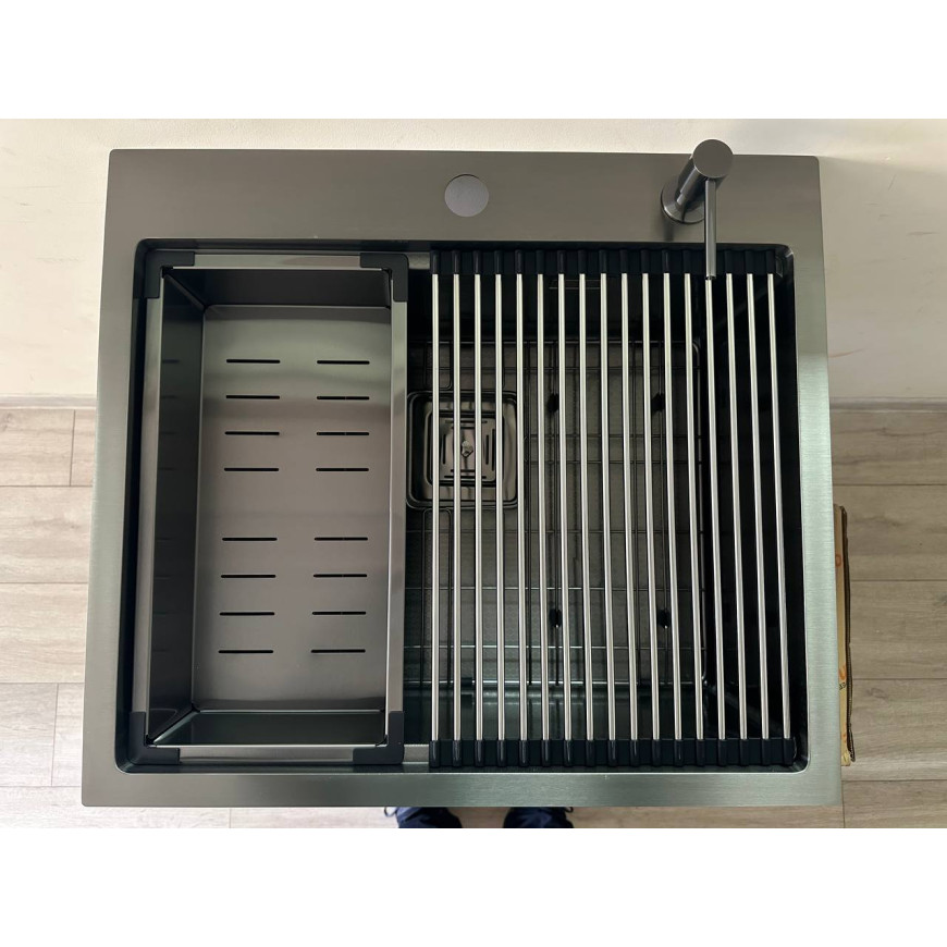 Кухонна мийка Fabiano TOP Center 57 Celldecor Nano Graphite
