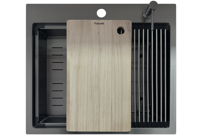 Кухонна мийка Fabiano TOP Center 57 Celldecor Nano Graphite