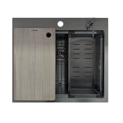 Кухонная мойка Fabiano TOP Center 57 Celldecor Nano Graphite