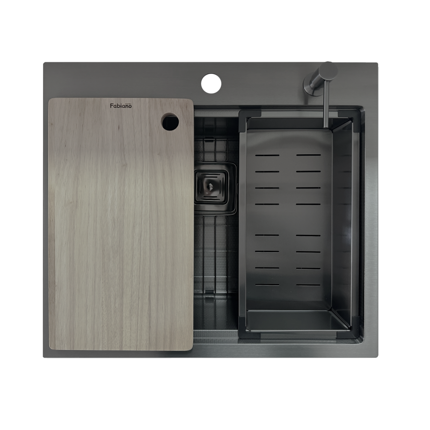 Кухонна мийка Fabiano TOP Center 57 Celldecor Nano Graphite