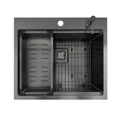 Кухонная мойка Fabiano TOP Center 57 Celldecor Nano Graphite