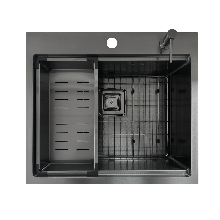 Кухонна мийка Fabiano TOP Center 57 Celldecor Nano Graphite