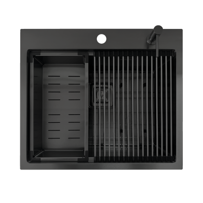 Кухонная мойка Fabiano TOP Center 57 Celldecor Nano Graphite