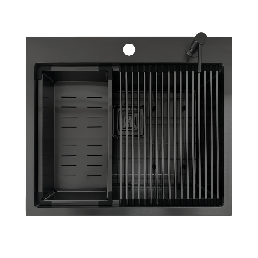 Кухонна мийка Fabiano TOP Center 57 Celldecor Nano Graphite