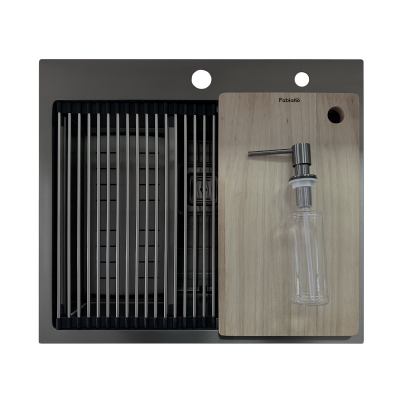 Кухонная мойка Fabiano TOP Center 57 Celldecor Nano Graphite