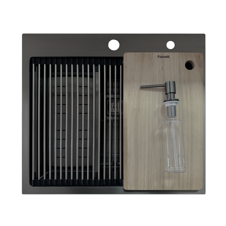 Кухонна мийка Fabiano TOP Center 57 Celldecor Nano Graphite