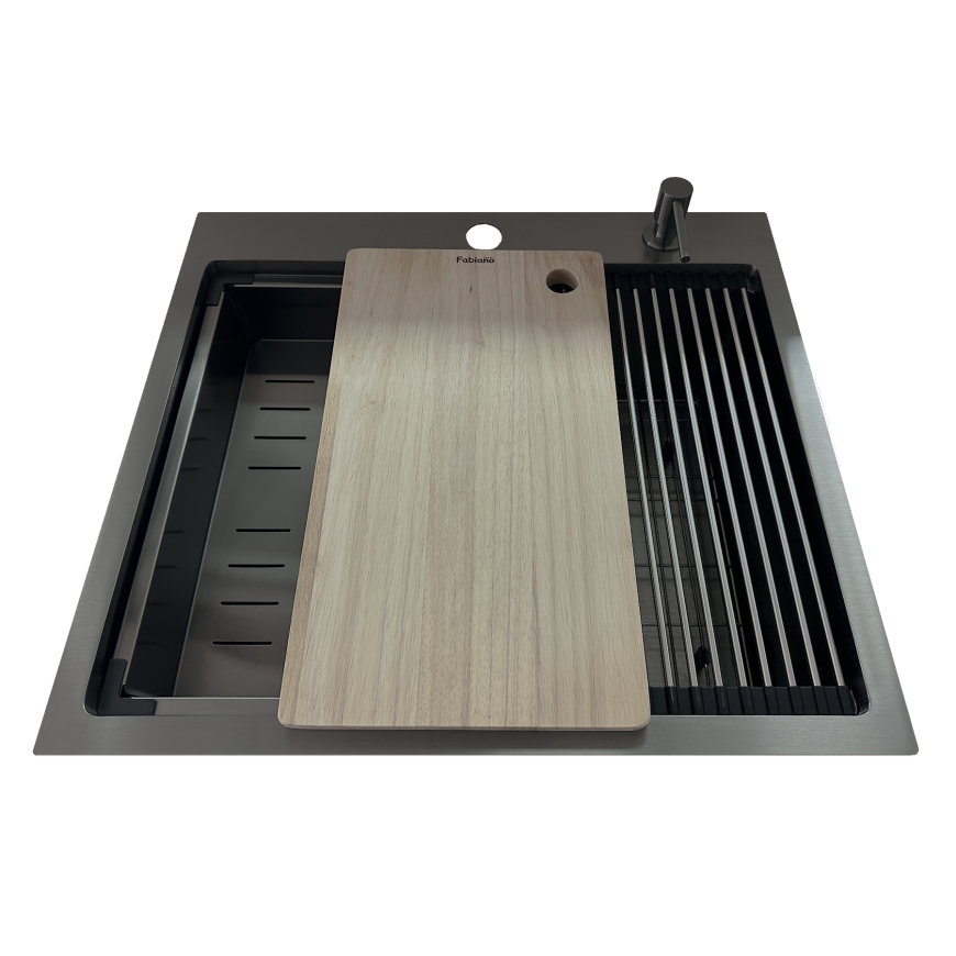 Кухонна мийка Fabiano TOP Center 57 Celldecor Nano Graphite