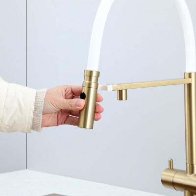 Смеситель кухонный Fabiano FKM 3130 Light Gold