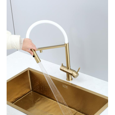 Смеситель кухонный Fabiano FKM 3130 Light Gold
