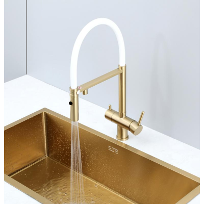 Смеситель кухонный Fabiano FKM 3130 Light Gold
