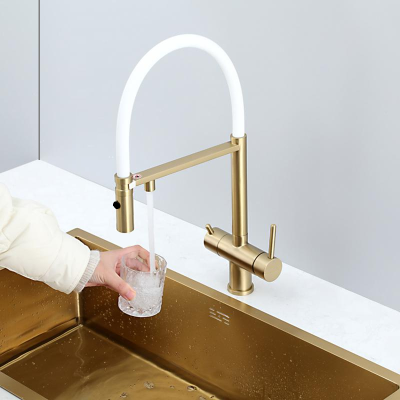 Смеситель кухонный Fabiano FKM 3130 Light Gold