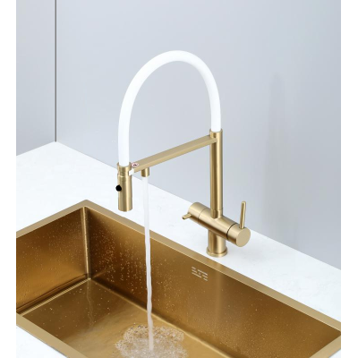 Смеситель кухонный Fabiano FKM 3130 Light Gold