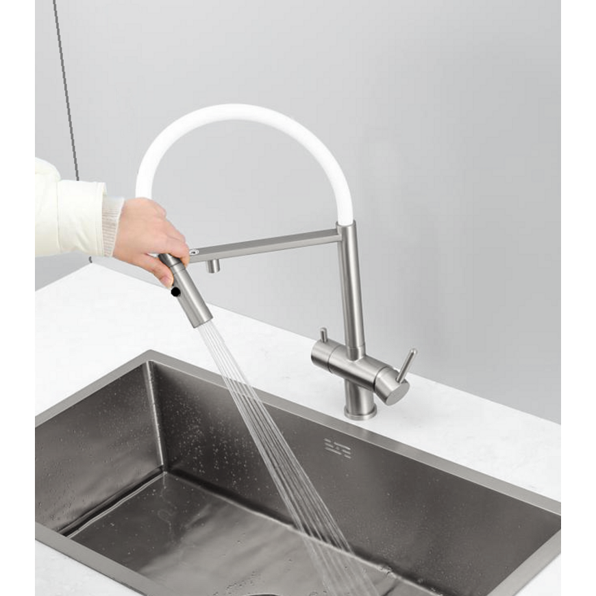 Змішувач кухонний Fabiano FKM 3130 Inox White