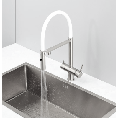Смеситель кухонный Fabiano FKM 3130 Inox White