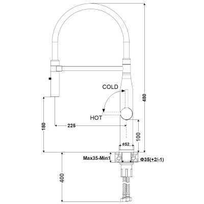 Змішувач кухонний Fabiano FKM 70P Inox