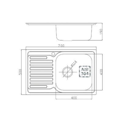 Кухонная мойка Fabiano BR700x500 брашированная