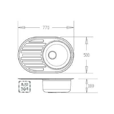 Кухонная мойка Fabiano BR770x500 брашированная