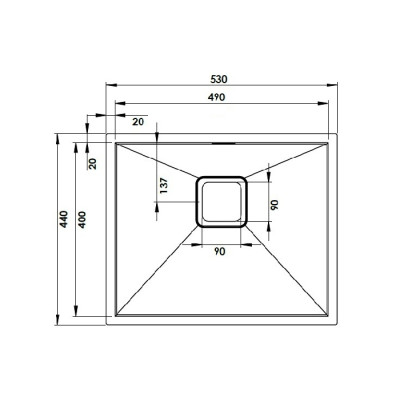 Кухонна мийка Fabiano Quadro 53 R10 (530x440) 1,20 мм