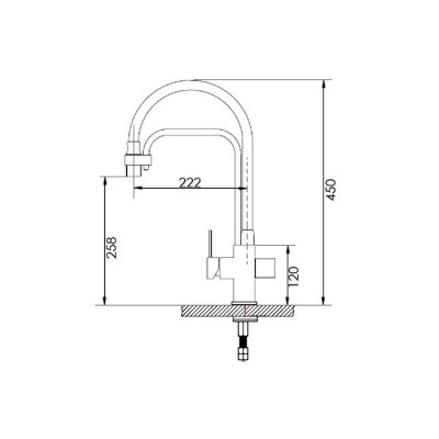 Смеситель кухонный Fabiano FKM 3111 Inox 02