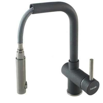 Смеситель кухонный Fabiano FKM 46P S/Steel Antracit