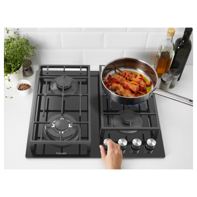 Газова варильна поверхня Fabiano FHG 2844 VGHT Black Glass