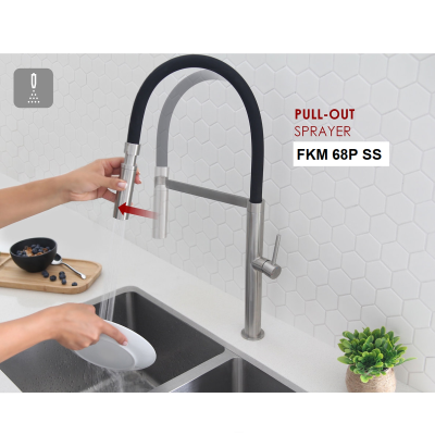 Смеситель кухонный Fabiano FKM 68P SS Inox