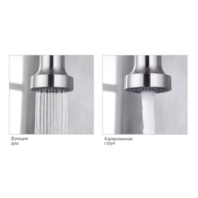 Смеситель кухонный Fabiano FKM 43C S/Steel Inox