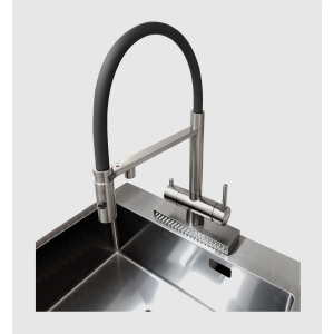 Смеситель кухонный Fabiano FKMC 3124 Inox (Cascad)