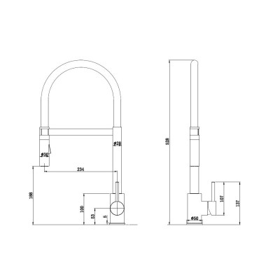 Смеситель кухонный Fabiano FKM 43C S/Steel Inox