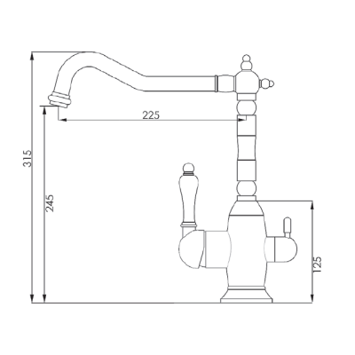Смеситель кухонный Fabiano FKM 314 Inox Antique