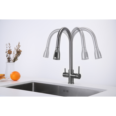 Смеситель кухонный Fabiano FKM 3122 Black Steel